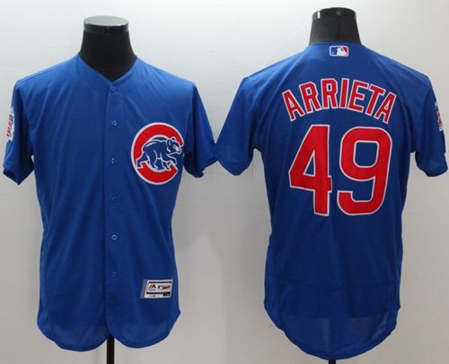 Cubs #49 Jake Arrieta Blue Flexbase Authentic Collection Stitched Jersey - Zenithce