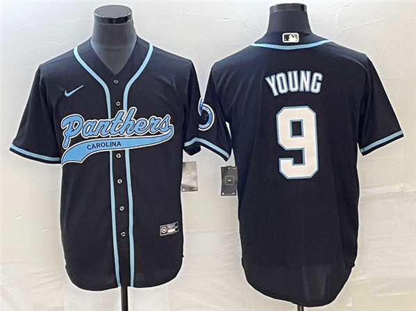 Carolina Panthers #9 Bryce Young Black With Patch Cool Base Stitched Jersey - Zenithce