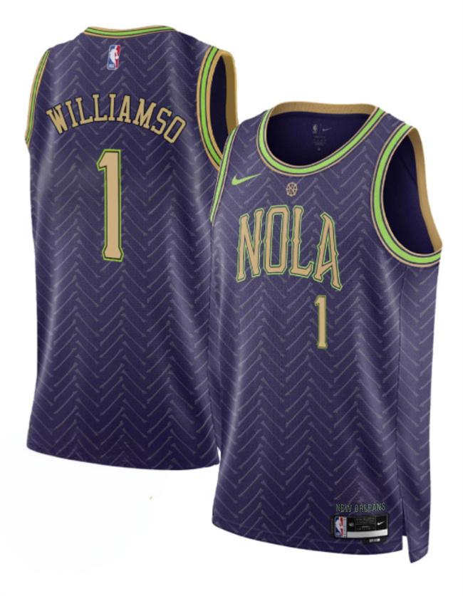 New Orleans Pelicans #1 Zion Williamson Purple 2024-25 City Ediiton Stitched Jersey - Zenithce