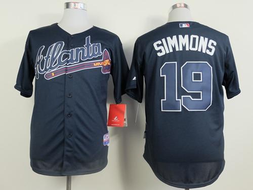 Braves #19 Andrelton Simmons Blue Cool Base Stitched Jersey - Zenithce