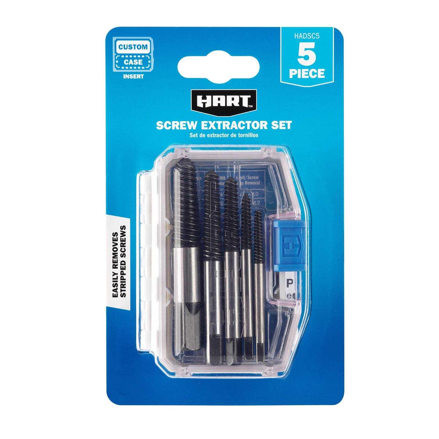 Hart 5-Piece Assorted Hole Saw Set Tapered Brad Point Tip Arbor - Zenithce