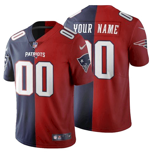 New England Patriots Customized Navy And Red Vapor Untouchable Stitched Limited NFL Jersey - Zenithce