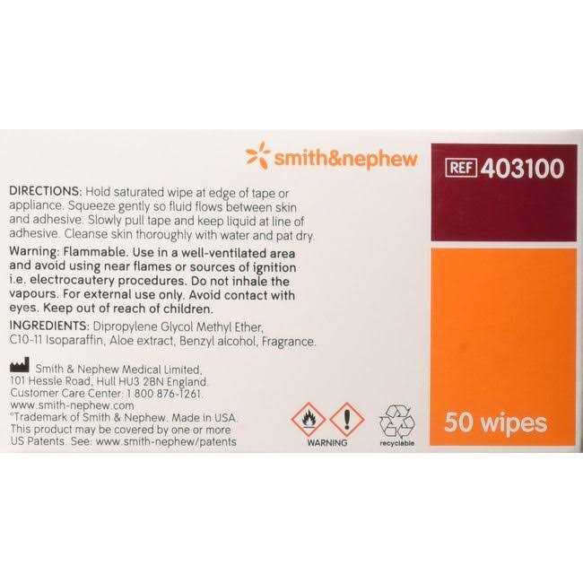 Smith and Nephew Remove Adhesive Remover Wipes - Zenithce