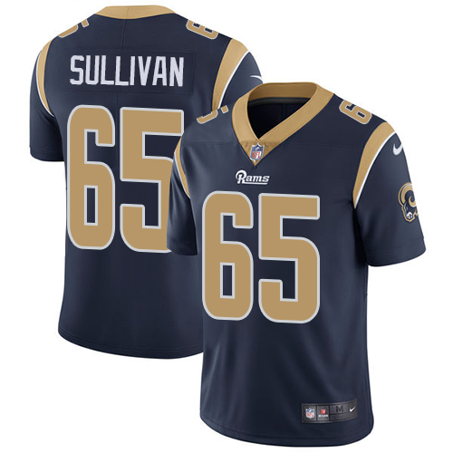 Los Angeles Rams #65 John Sullivan Navy Blue Vapor Untouchable Limited Stitched Jersey - Zenithce