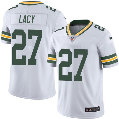 Packers #27 Eddie Lacy White Stitched Limited Rush Nike Jersey - Zenithce