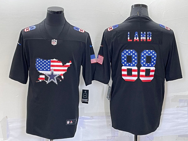 Dallas Cowboys #88 CeeDee Lamb Black USA Flag Limited Stitched Jersey - Zenithce