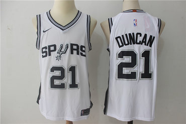San Antonio Spurs #21 Tim Duncan White 2017-2018 Swingman Stitched Jersey - Zenithce