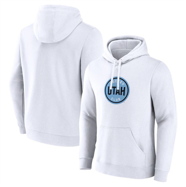 Utah Club White Draft Logo Pullover Hoodie - Zenithce