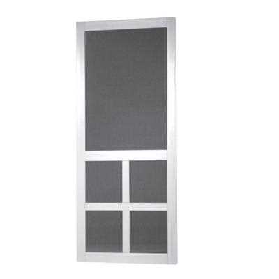 Screen Tight 36 in. x 80 in. Charlestowne Solid Vinyl White Screen Door - Zenithce