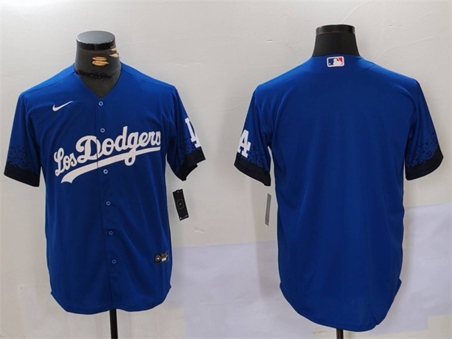 Los Angeles Dodgers Blank Blue City Connect Cool Base Stitched Jersey - Zenithce