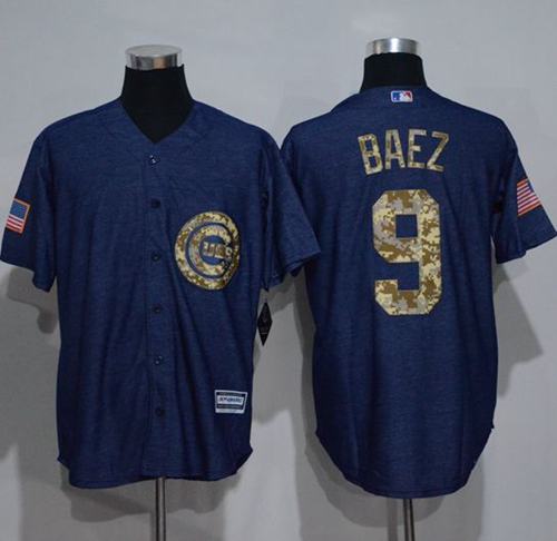 Cubs #9 Javier Baez Denim Blue Salute To Service Stitched Jersey - Zenithce