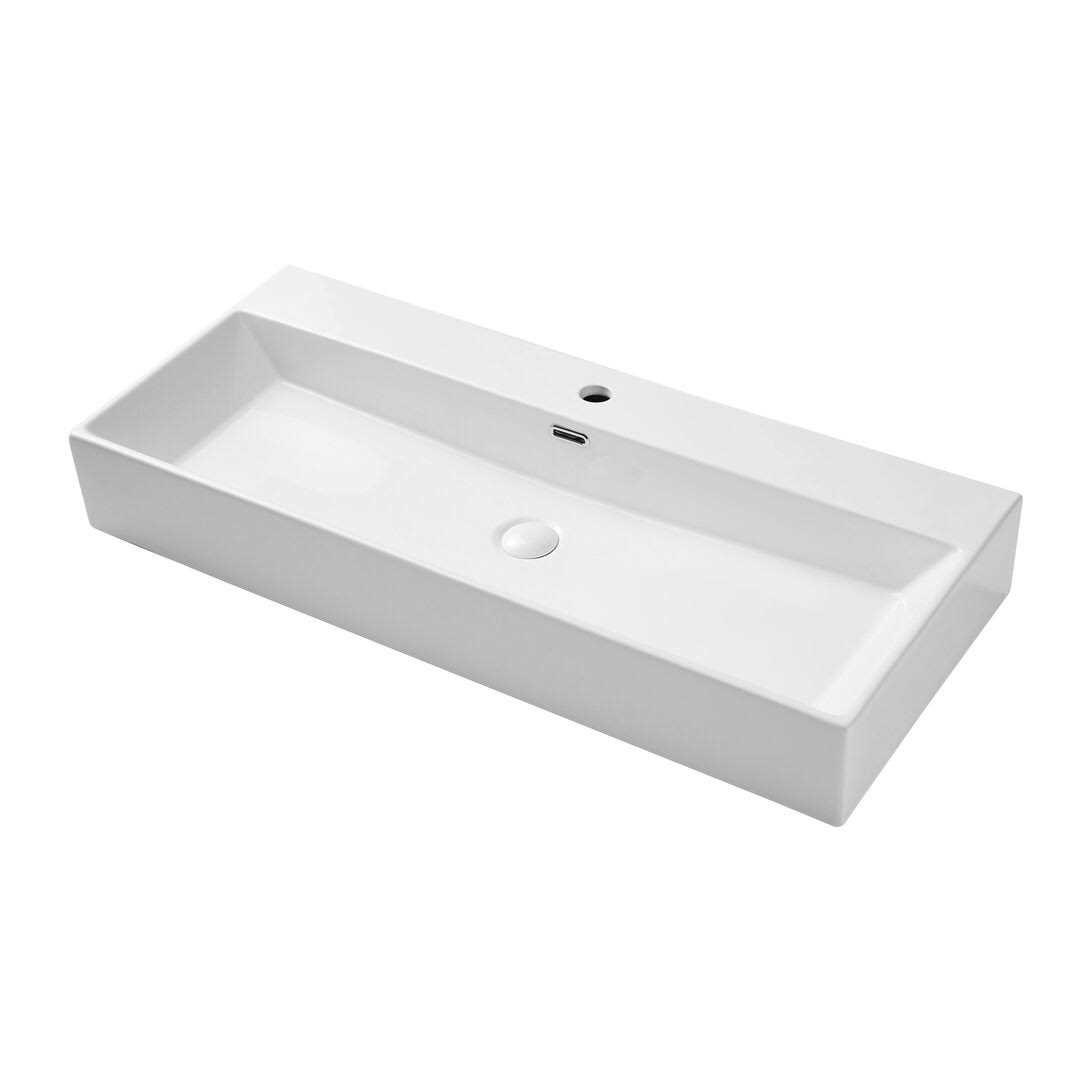 Eridanus Oslo Ceramic Drop-in/Undermount 24 in. Single Bowl Kitchen Sink in White with Botton Grid and Basket Strainer ERI-DS-162 - Zenithce