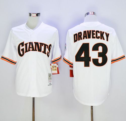 Mitchell And Ness Giants #43 Dave Dravecky Stitched White Throwback Jersey - Zenithce