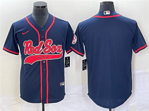 Boston Red Sox Blank Navy Cool Base Stitched Jersey - Zenithce