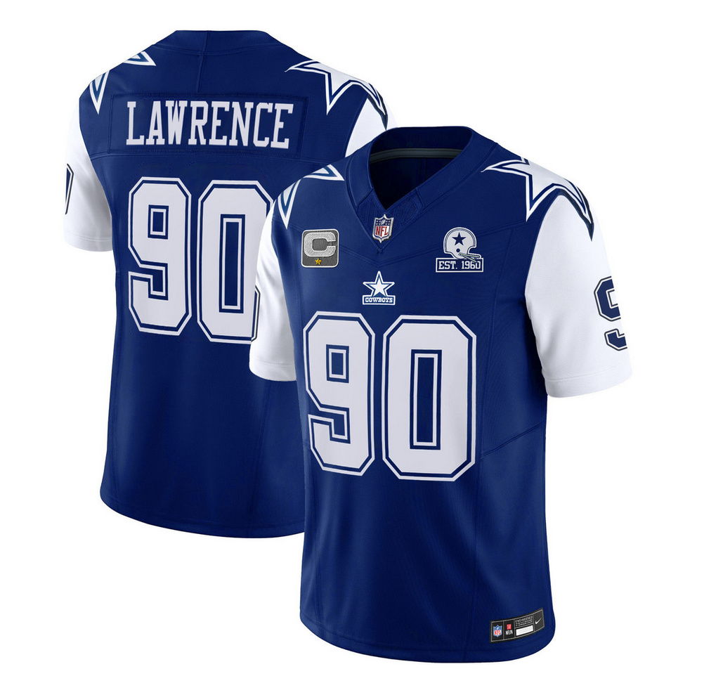 Dallas Cowboys #90 DeMarcus Lawrence Navy 2023 F.U.S.E. With 1960 Patch Vapor Limited Stitched Jersey - Zenithce
