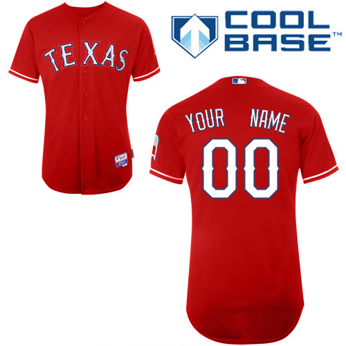 Rangers Customized Authentic Red Cool Base MLB Jersey - Zenithce