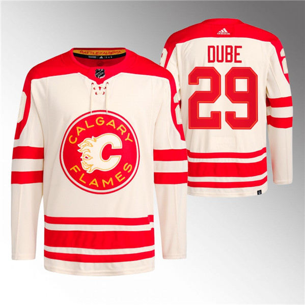 Calgary Flames #29 Dillon Dube 2023 Cream Classic Primegreen Stitched Jersey - Zenithce