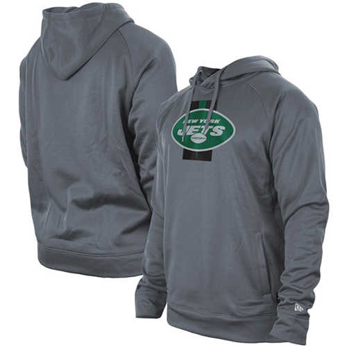 New York Jets Gray New Era Training Camp Raglan Pullover Hoodie - Zenithce