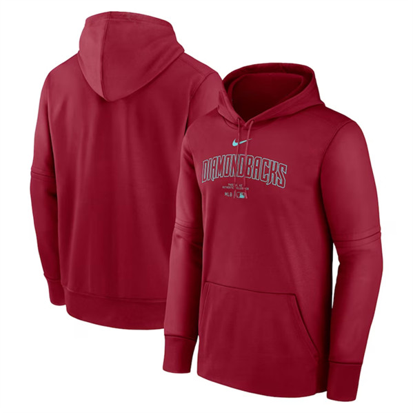 Arizona Diamondbacks Red Collection Practice Performance Pullover Hoodie - Zenithce