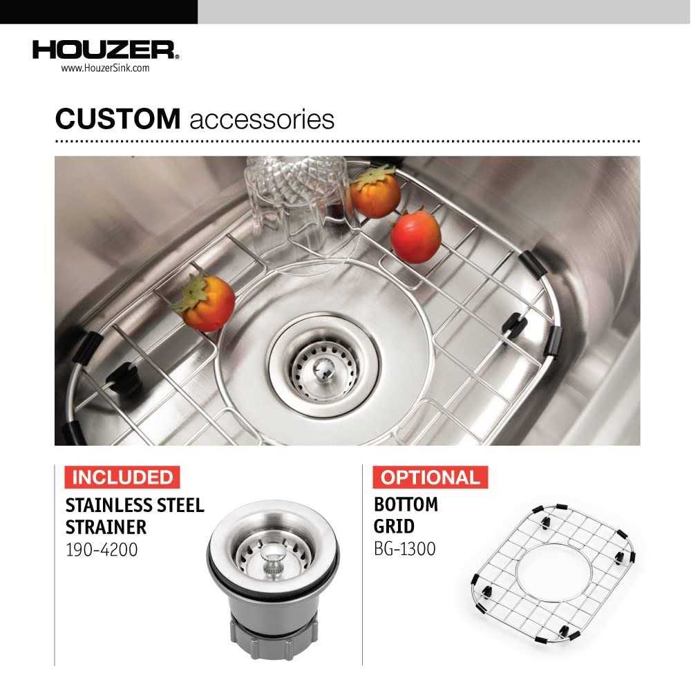 Houzer 1515-6BS-1 Hospitality Series Topmount Stainless Steel 2-Holes Bar/Prep Sink - Zenithce