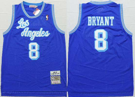 Los Angeles Lakers #8 Kobe Bryant 1996-97 Blue Hardwood Classics Soul Swingman Throwback Jersey - Zenithce