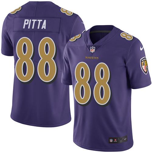 Ravens #88 Dennis Pitta Purple Stitched Limited Rush Nike Jersey - Zenithce