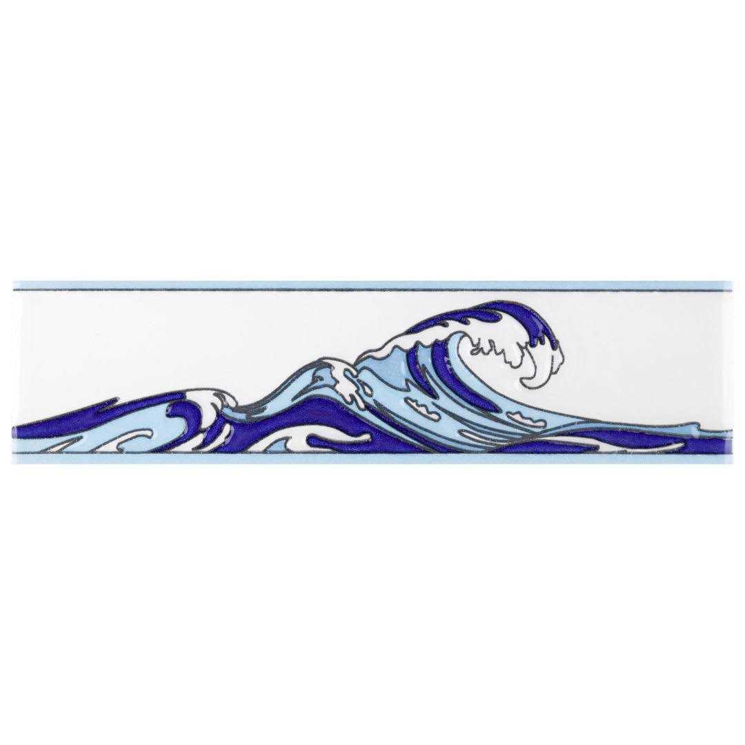 Merola Tile Tile Captain Kanagawa Wave 2 x 8 Glossy Ceramic Specialty Trim - Zenithce