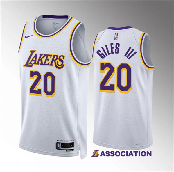 Los Angeles Lakers #20 Harry Giles Iii White Association Edition Stitched Jersey - Zenithce