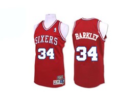 Philadelphia 76ers #34 Charles Barkley Red Swingman Throwback Jersey - Zenithce
