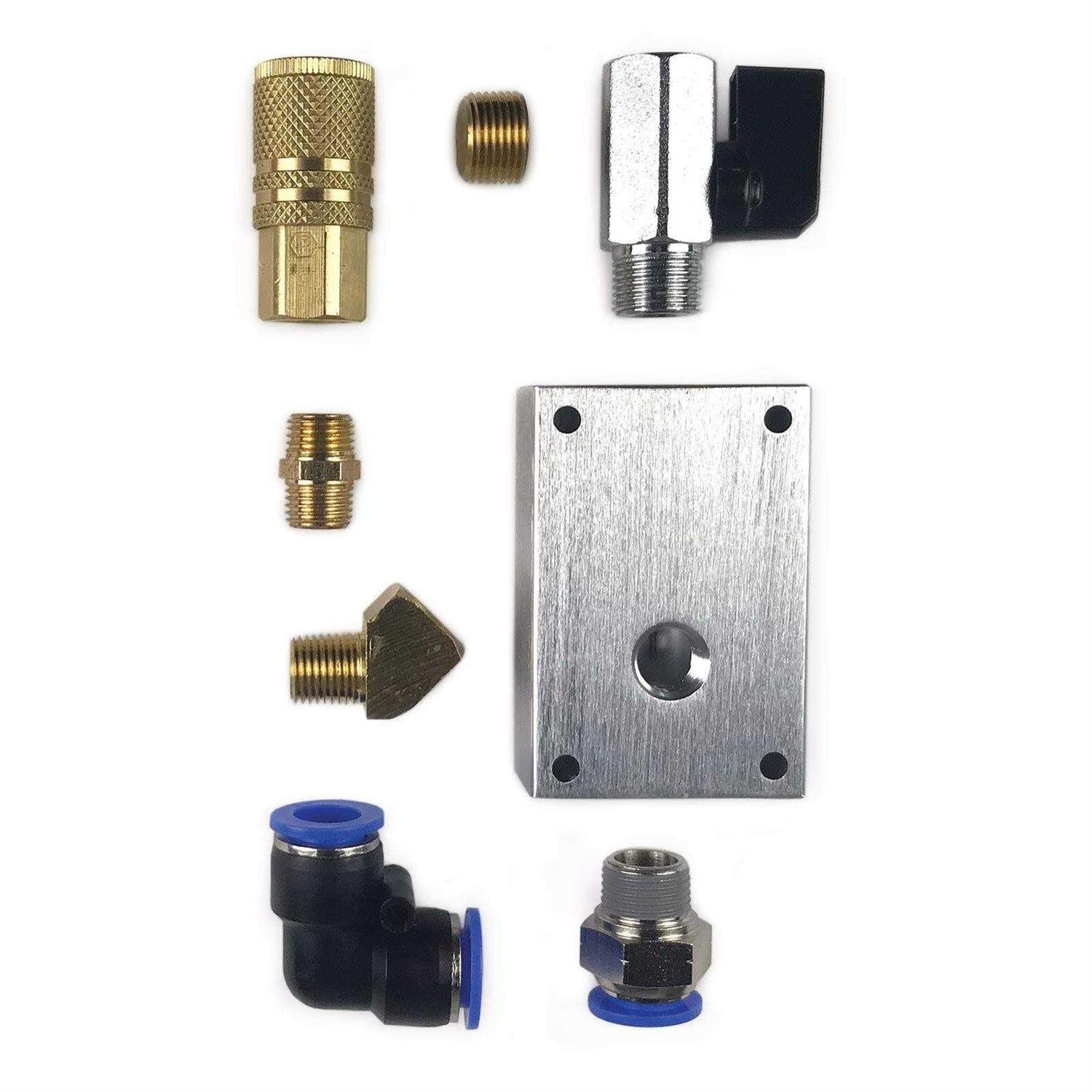 Primefit 2-Way T-Style Air Manifold with 1/4 in. 6-Ball Brass Couplers M1404-4 - Zenithce