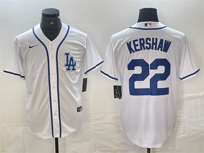 Los Angeles Dodgers #22 Clayton Kershaw White Cool Base Stitched Jersey - Zenithce