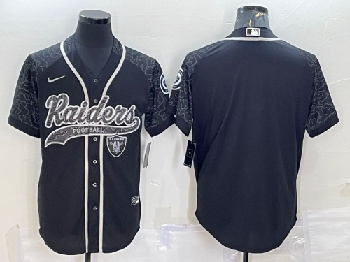 Las Vegas Raiders Blank Black Reflective With Patch Cool Base Stitched Jersey - Zenithce