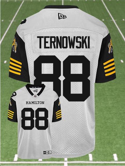 CFL Hamilton tiger cats #88 TERNOWSKI Crested Away White Jersey - Zenithce