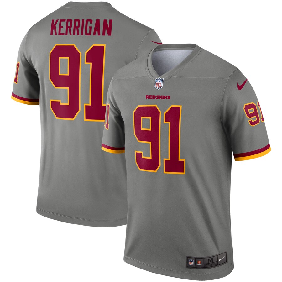 Washington Redskins #91 Ryan Kerrigan Gray Inverted Legend Jersey - Zenithce