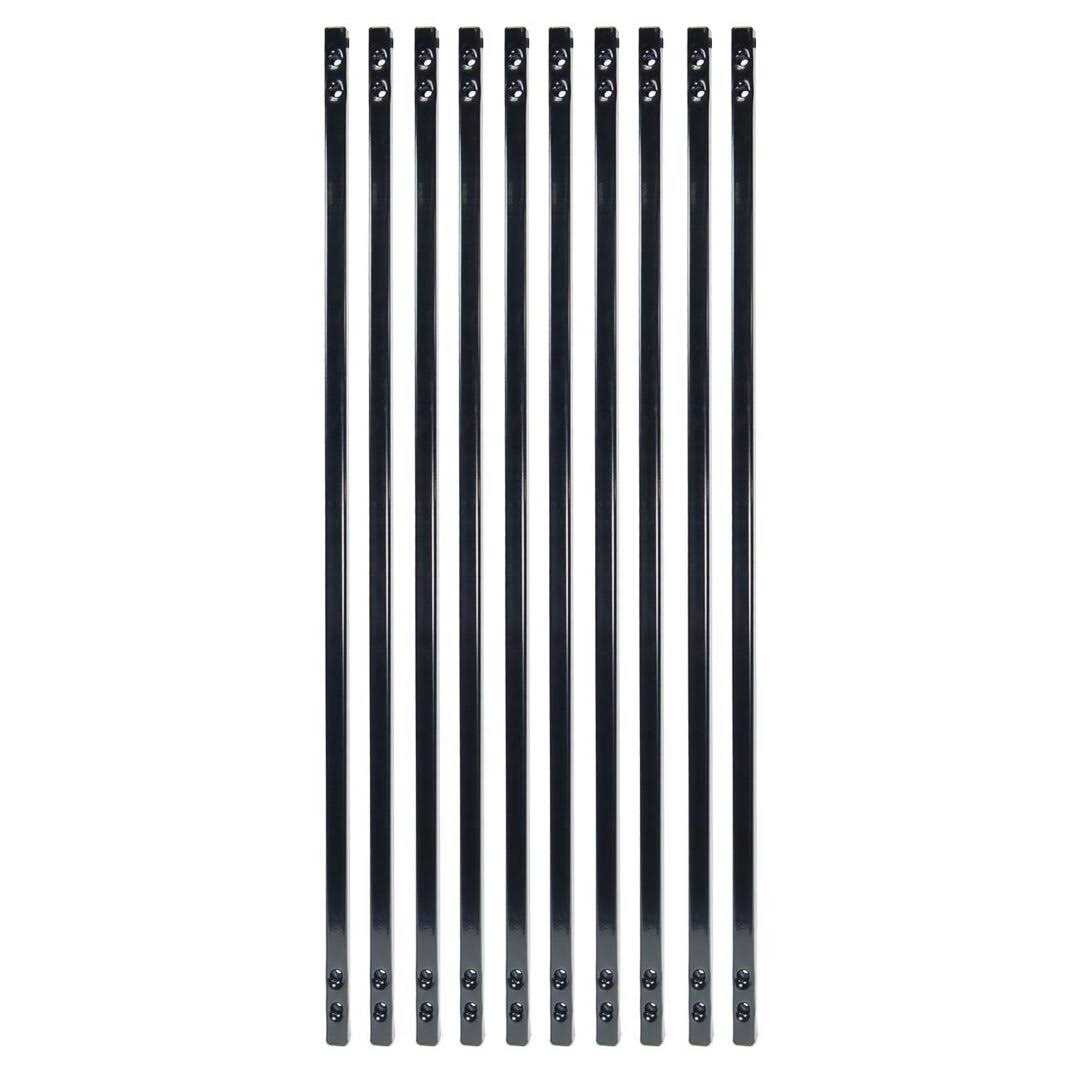 Fortress Athens H x 6-ft W Gloss Black Aluminum Flat Top and Bottom Fence Panel - Zenithce