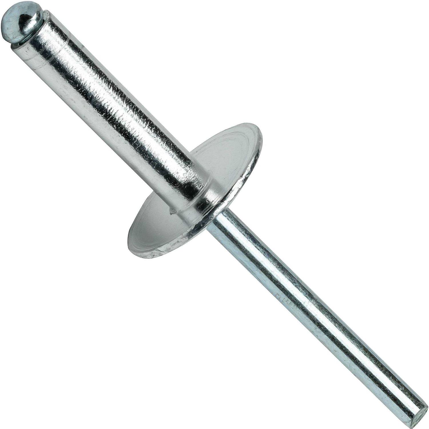 Fastenere.com Large Flange Pop Rivets 3/16 x 1 Aluminum Body Steel Mandrel Large Dome Head 6-16 Gap .876 - Zenithce