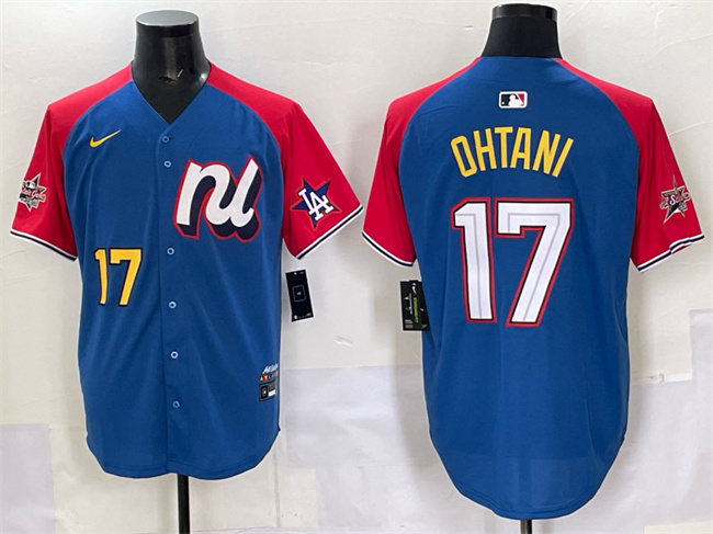National League #17 Shohei Ohtani Blue Red Alternate 2025 All-Star Edition Limited Stitched Jersey - Zenithce