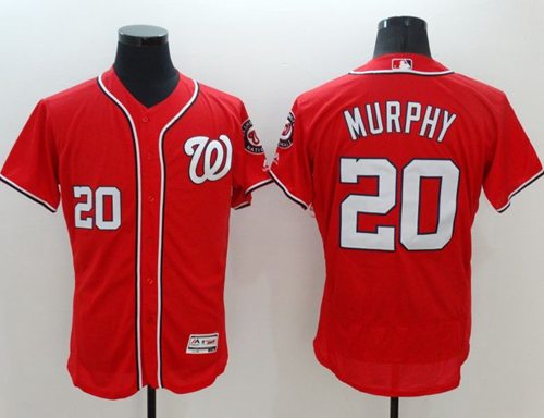 Nationals #20 Daniel Murphy Red Flexbase Authentic Collection Stitched Jersey - Zenithce