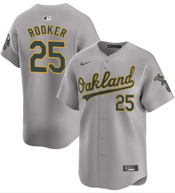 Oakland Athletics #25 Brent Rooker Gray Away Limited Stitched Jersey - Zenithce