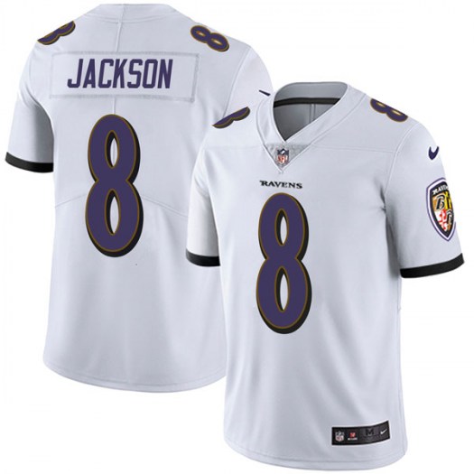 Baltimore Ravens #8 Lamar Jackson White Vapor Untouchable Limited Jersey - Zenithce
