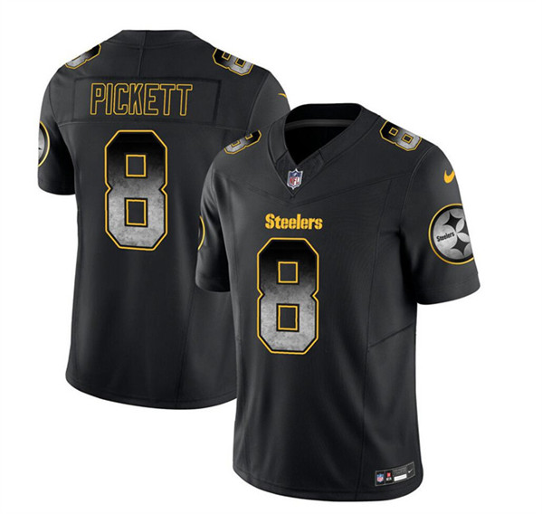 Pittsburgh Steelers #8 Kenny Pickett Black 2023 F.U.S.E. Smoke Vapor Untouchable Limited Stitched Jersey - Zenithce
