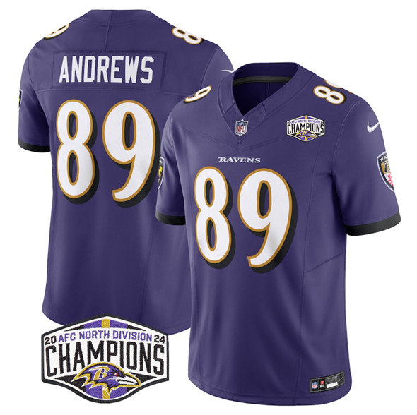 Baltimore Ravens #89 Mark Andrews Purple F.U.S.E. 2024 AFC North Division Champions Vapor Limited Jersey - Zenithce