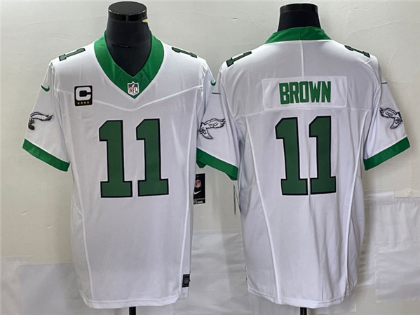 Philadelphia Eagles #11 A. J. Brown White 2023 F.U.S.E. With C Patch Vapor Untouchable Stitched Jersey - Zenithce