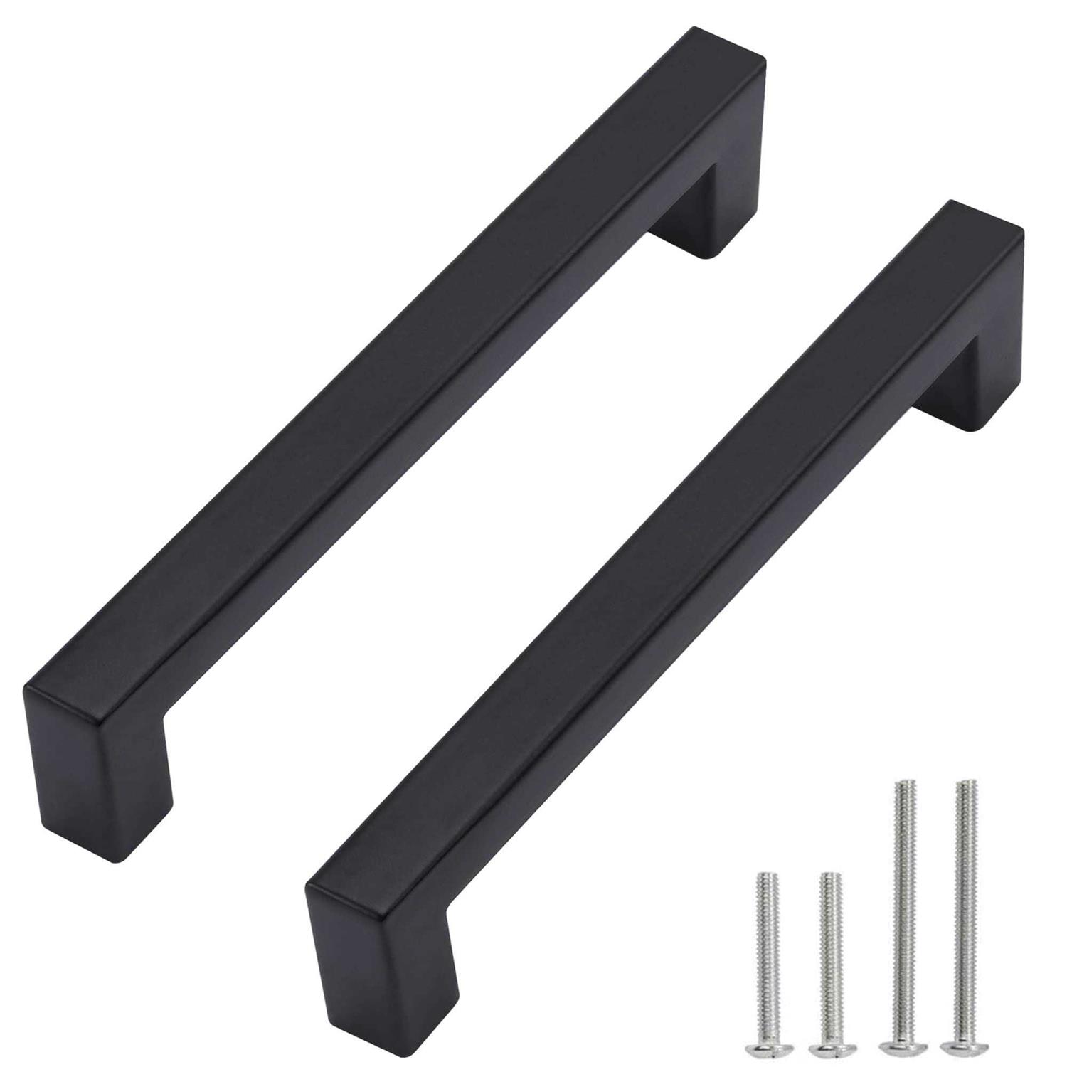 Redunest Cabinet Pulls Matte Black Cabinet Handles Square Drawer Pulls - Zenithce