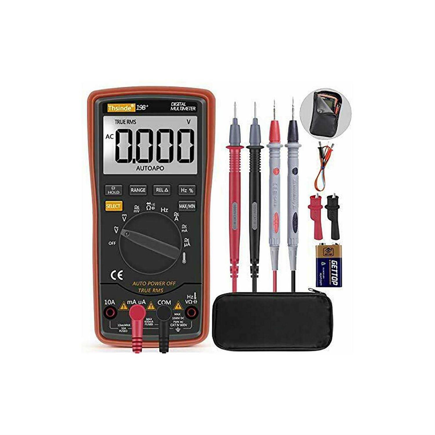 Thsinde Auto Ranging Digital Multimeter Trms 6000 with Battery Alligator Clips Test Leads AC/dc Voltage/Account,Voltage Alert - Zenithce