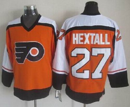 Flyers #27 Ron Hextall Orange CCM Throwback Stitched Jersey - Zenithce