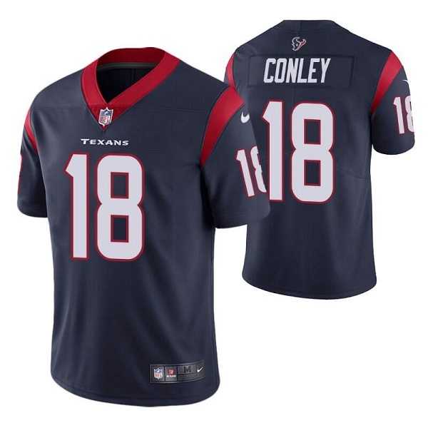 Houston Texans #18 Chris Conley Navy Vapor Untouchable Limited Stitched Jersey - Zenithce