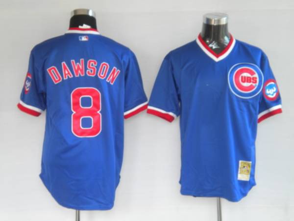 Mitchell And Ness Cubs #8 Andre Dawson Stitched Blue Throwback Jersey - Zenithce