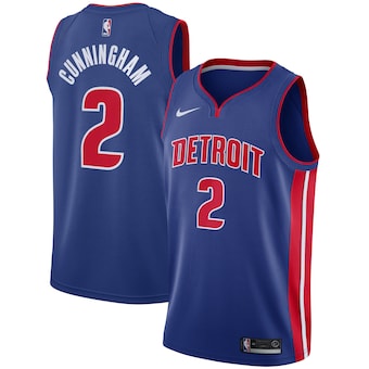Pistons #2 Cade Cunningham Blue Swingman Icon Edition Jersey - Zenithce