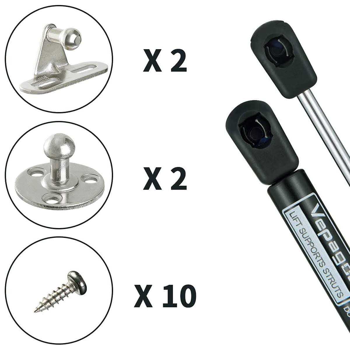 Vepagoo 10 Inches Gas Shocks Struts Lift Supports Compatible with Truck Pickup Tool Box Lid RV Door - Zenithce